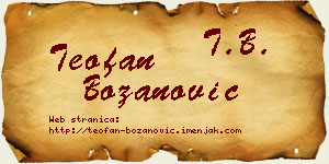 Teofan Božanović vizit kartica